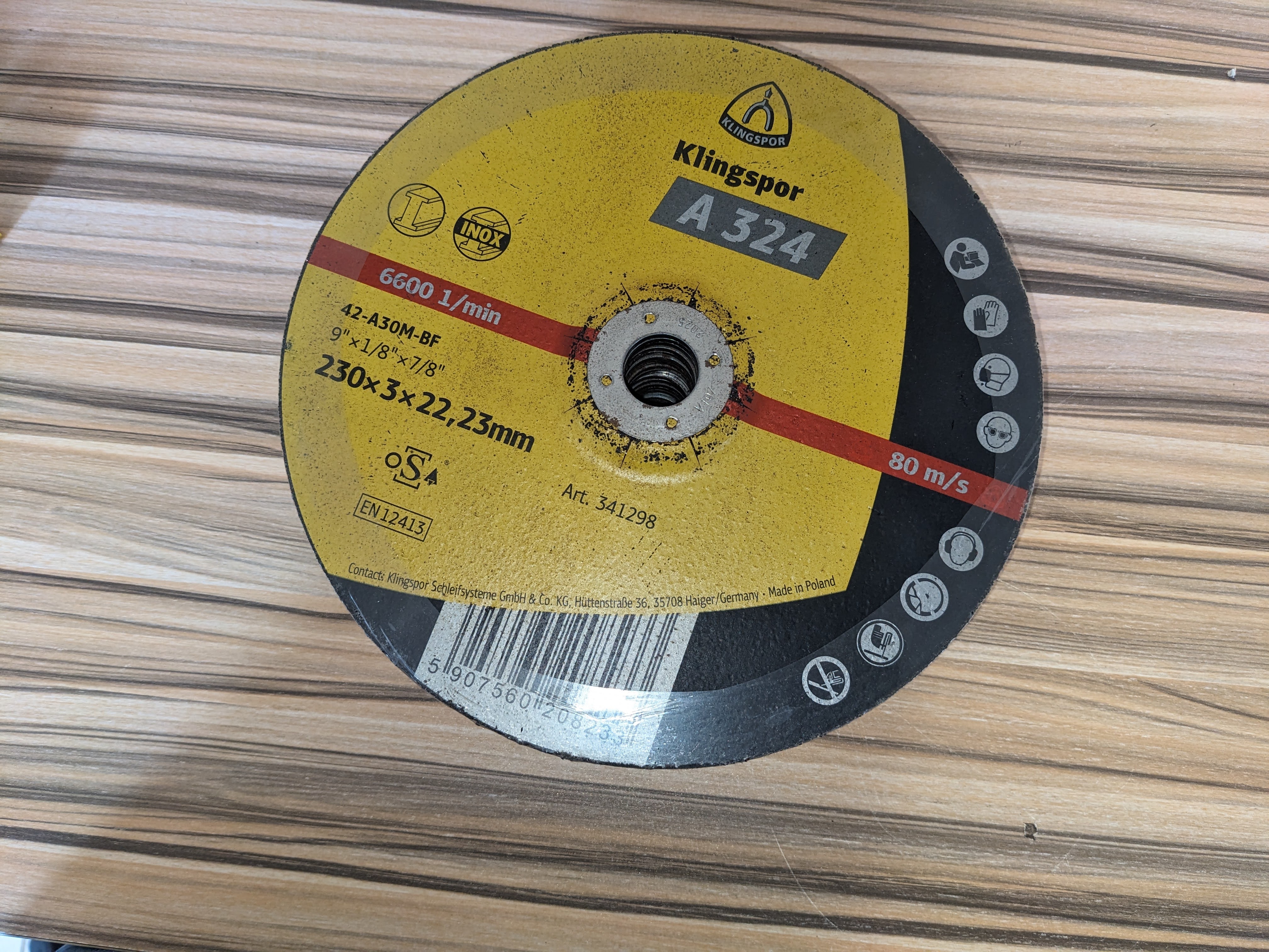 Grinding disc 230x3x22.23; Klingspor - 42-A30M-BF
