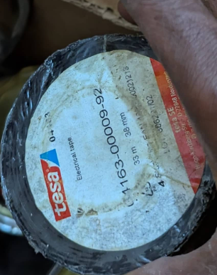 Black Tesa Tape 33M 38MM