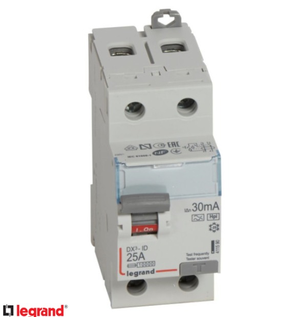 DX3 Residual Current Circuit Breaker 2P 25A 30mA, LEG 411610