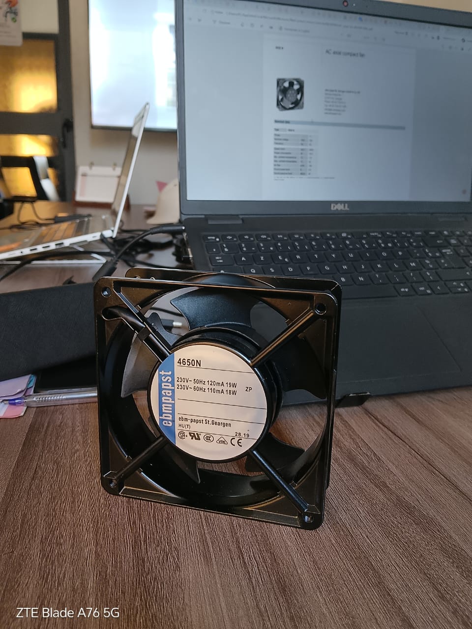 Compact axial fan for electrical cabinet