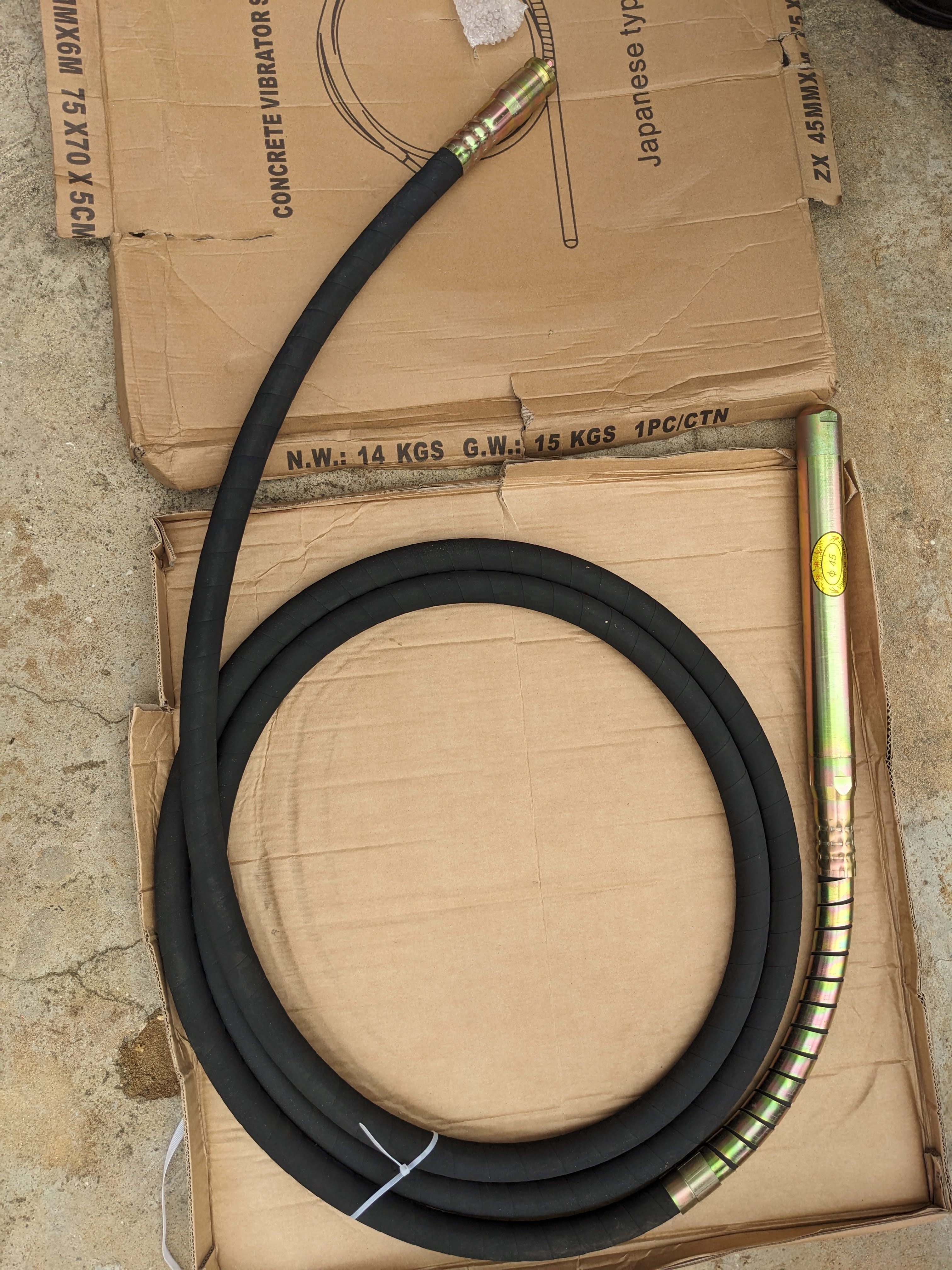 Needle vibrator without tang (220V - 2300W) for refractory concrete